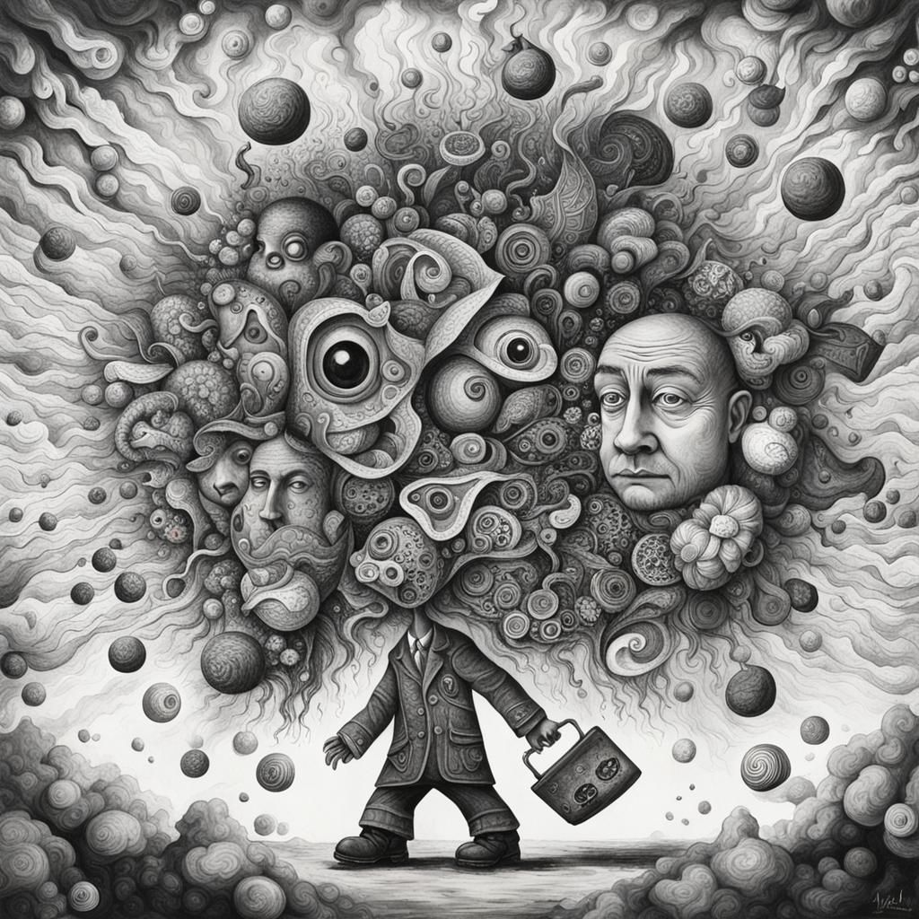 Surreal Cavern of Randomness: AI Generated Image