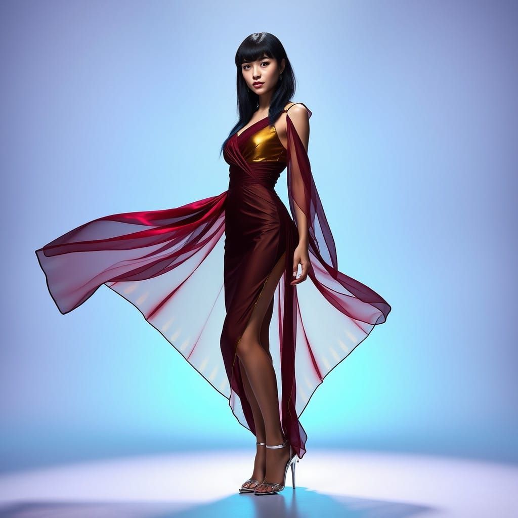 Ethereal Beauty in Futuristic Attire