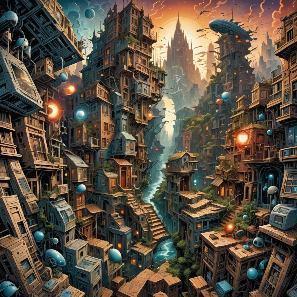 Surreal Digital Art in Comic Book Style