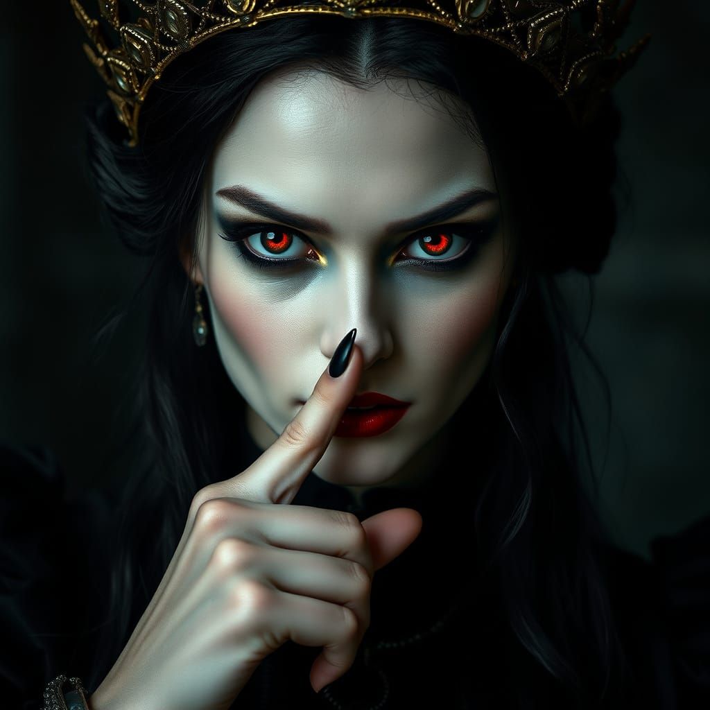 Mystical Vampire Queen with Twisted Crown