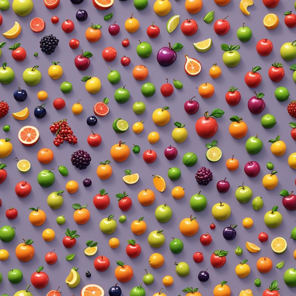 Shiny Fruit in Pixar-Style 3D Digital Art