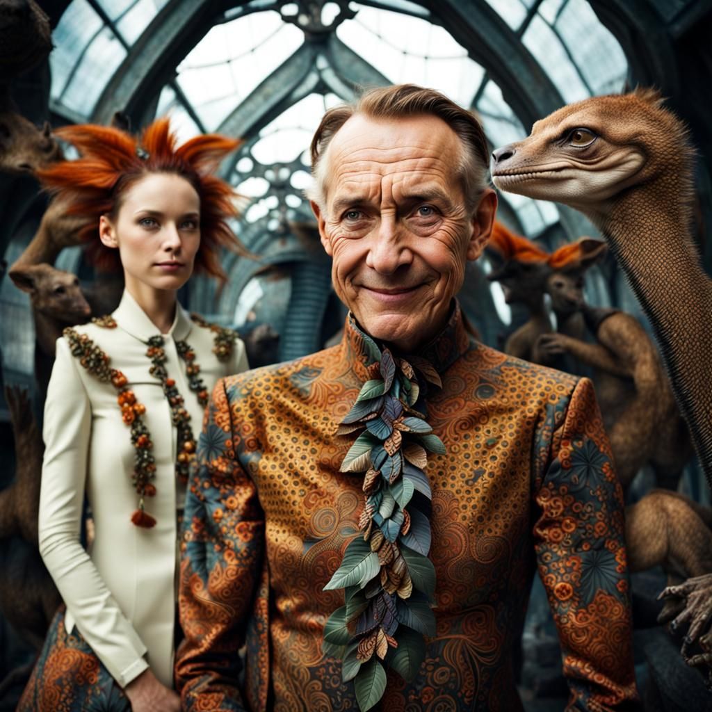 Exotic Alien Celebration in Surreal Restaurant