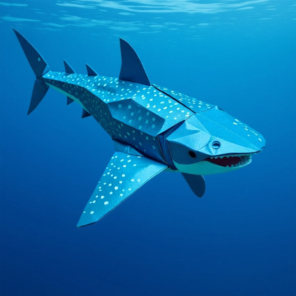 Origami whale shark