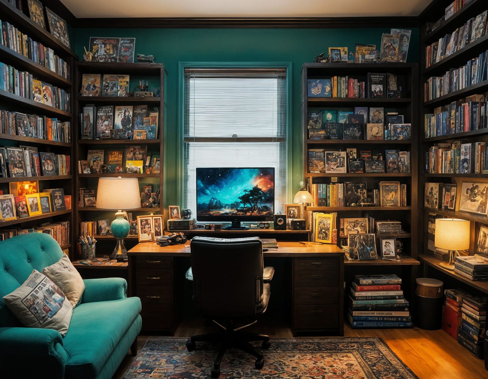 Cozy Chaotic Bedroom of an Illustrator and Gamer