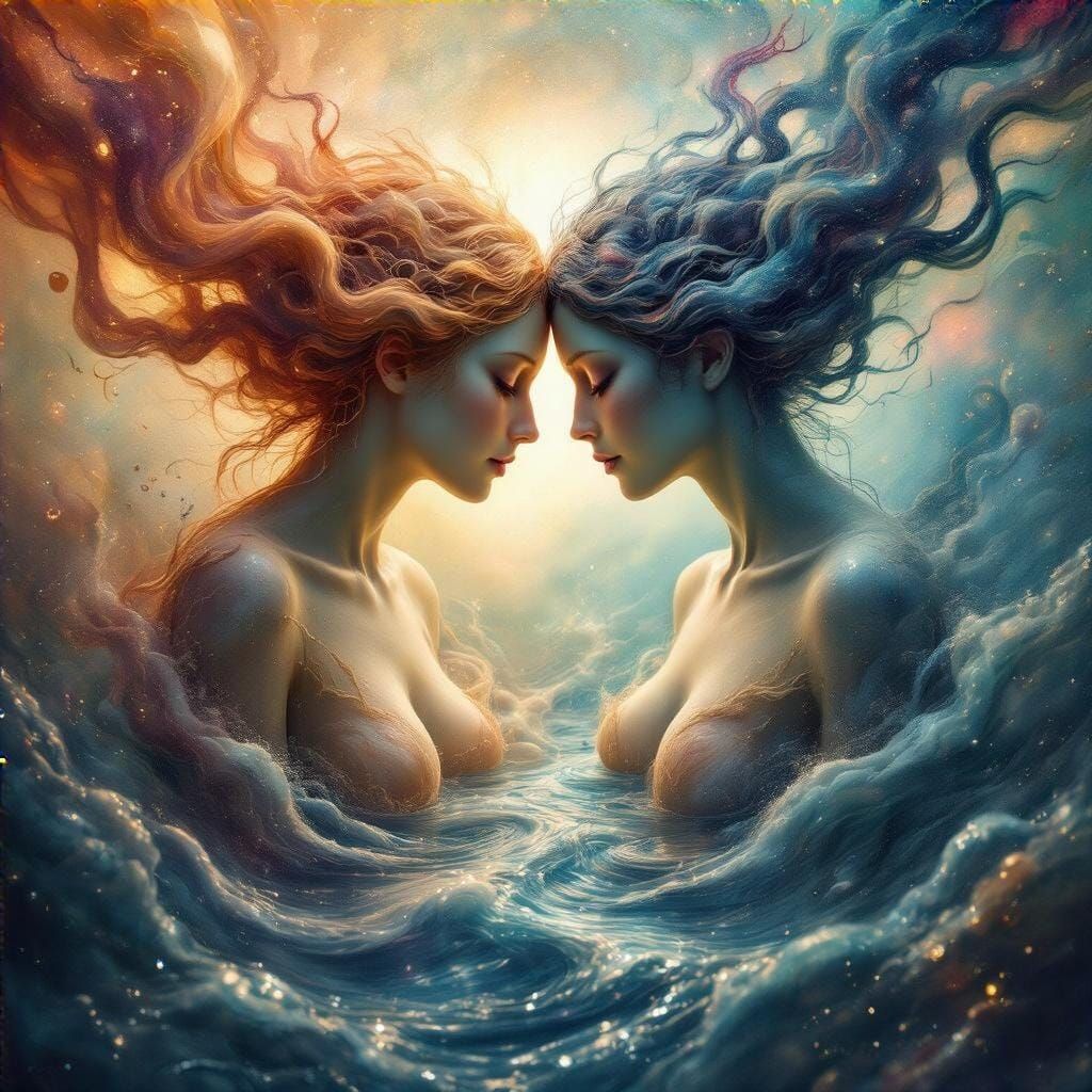 Surreal Fusion of Intimate Souls in Cosmic Dance