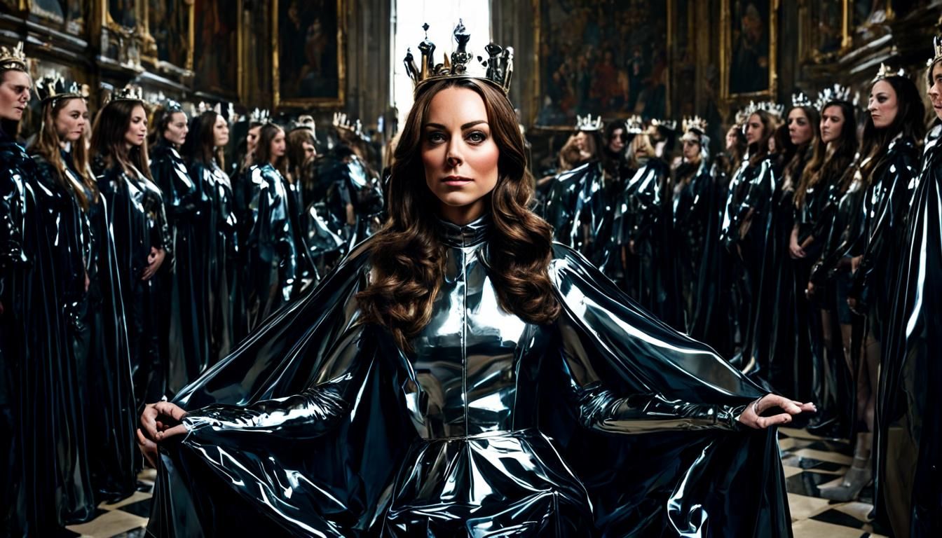 Dominant Empress in Reflective Latex: An AI Portrait