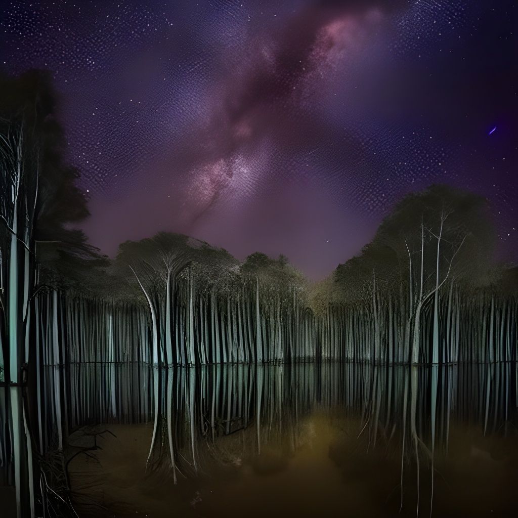 Surreal Swamp Forest in Desolate Megapolis