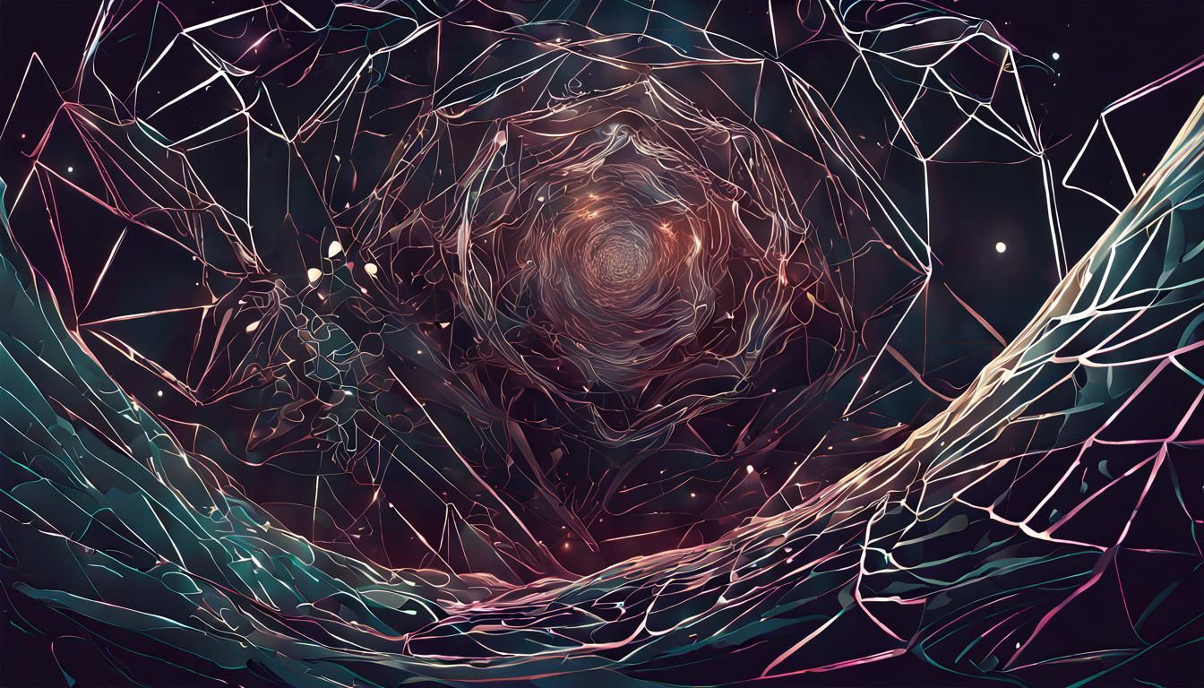 Elaborate Polygon Chaos Attractor in Vector Art Style