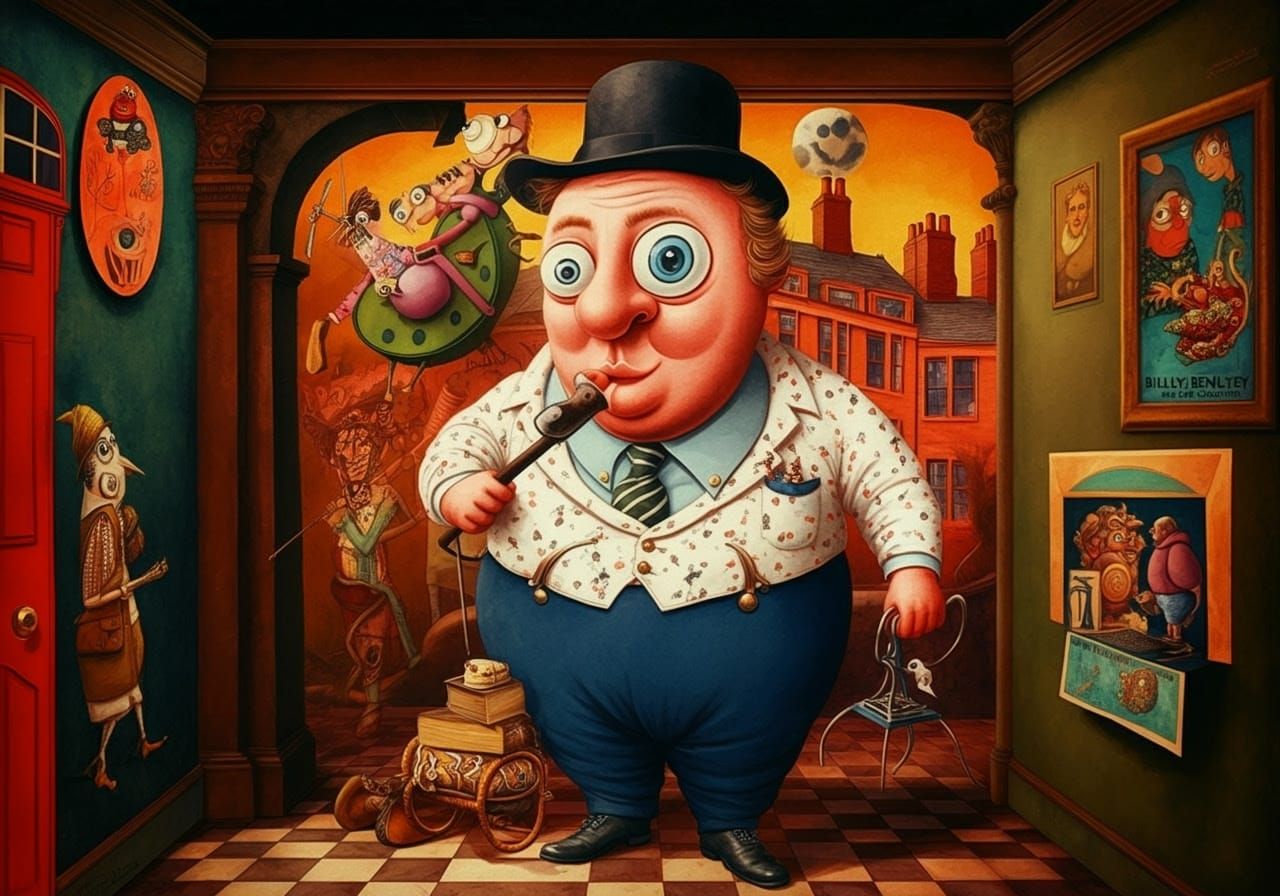 Cheeky London Characters in Vibrant Abstract Style