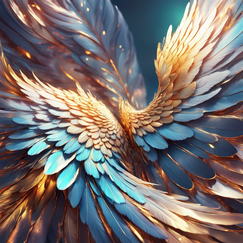 Iridescent Wings Unfolding in Ethereal Glow