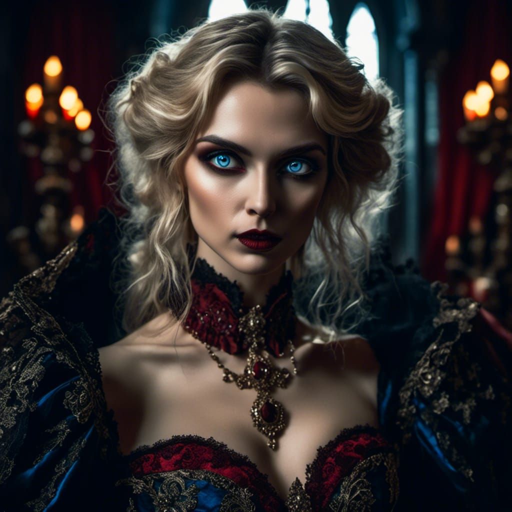 <lora:Female Vampires:1.0>  a beautiful vampire woman ,
