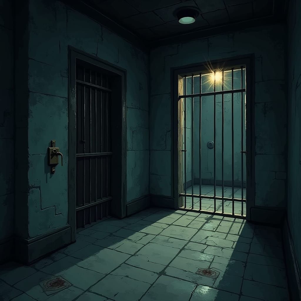 Gritty Prison Cell in a Dark, Realistic Aesthetic