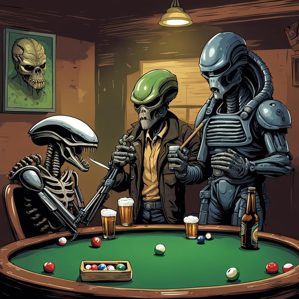 Xenomorph, Predator, and Terminator: A Night Out