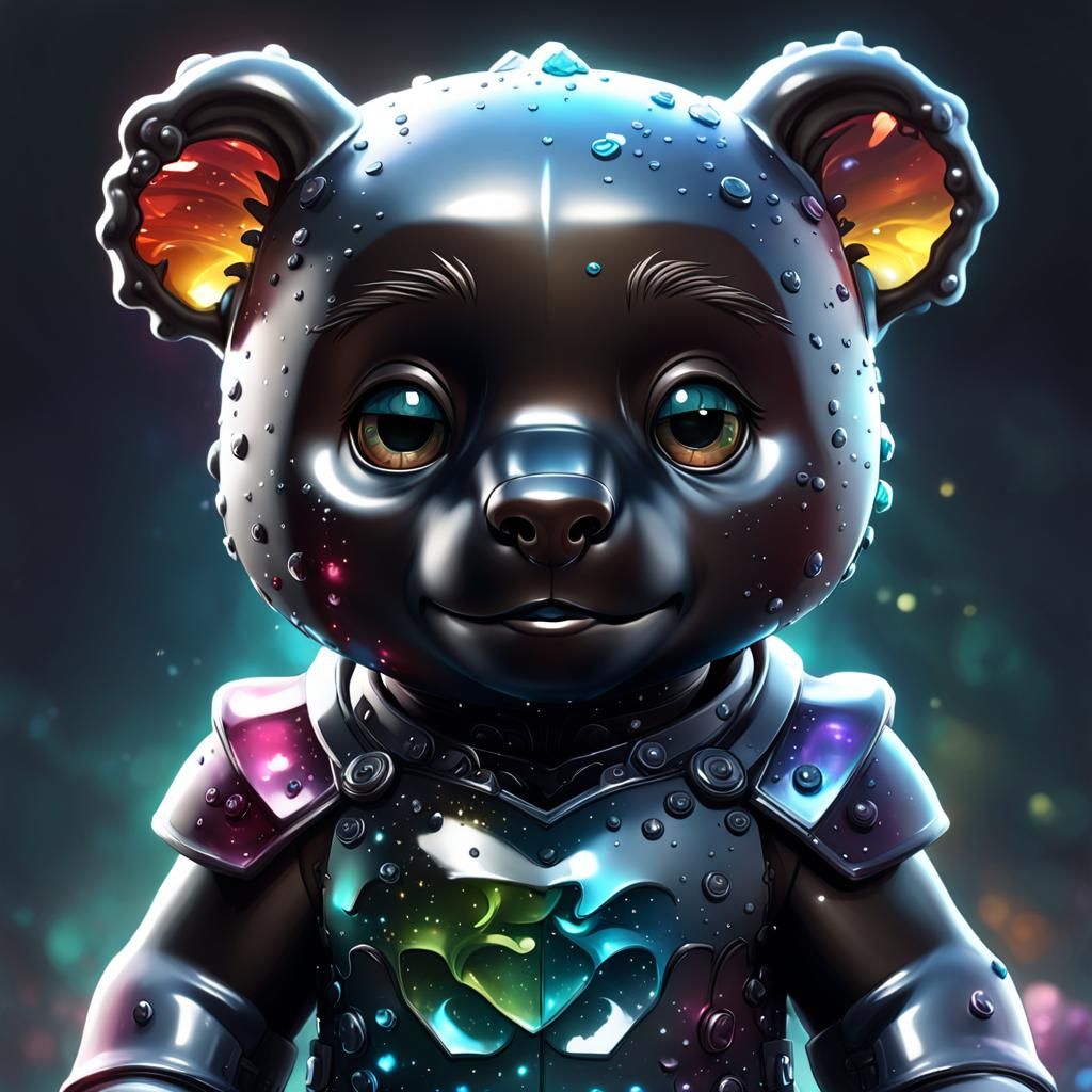 Chibi Black Gummy Bear Portrait