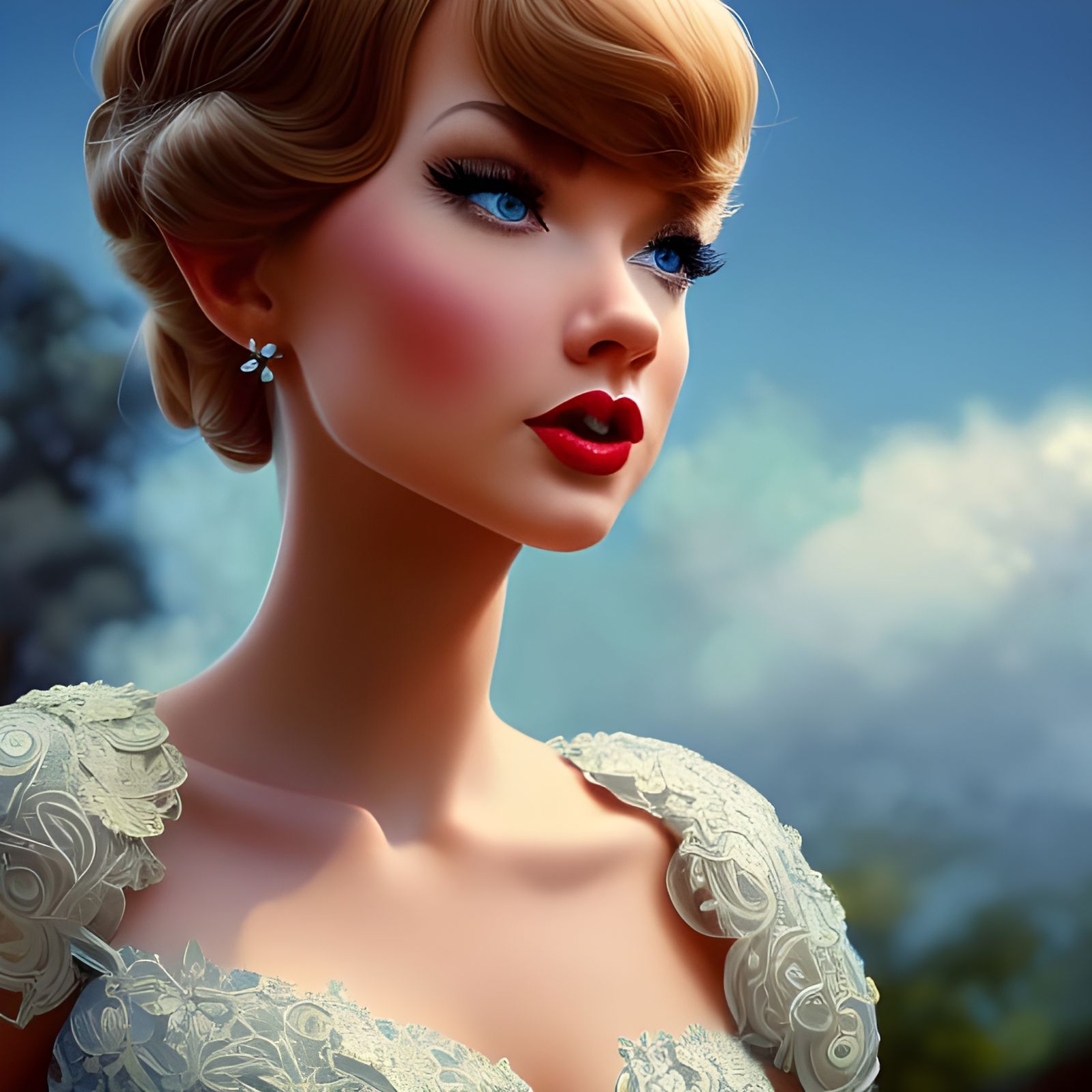 Hyperrealistic Portrait of a Woman in 3D Style