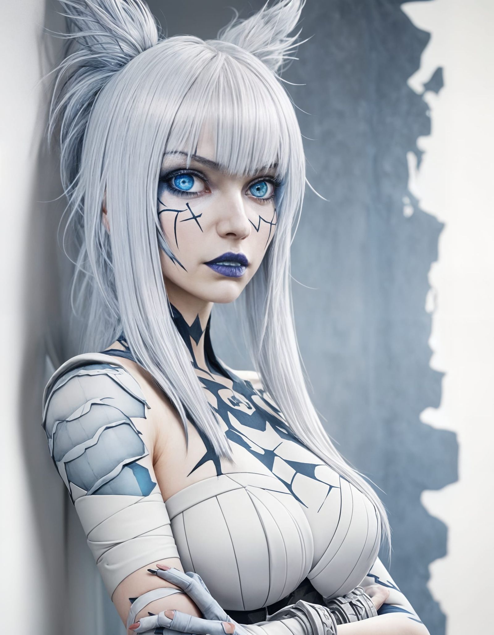 Monster Gwen: Cyberpunk-Inspired Anime Art