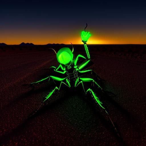 Glowing Deathstalker Scorpion in Arizona Desert