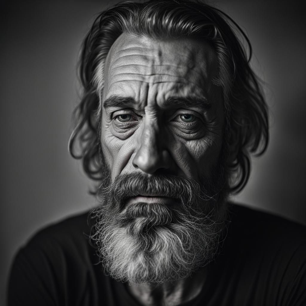 Handsome Bearded Man Writing a Book Portrait