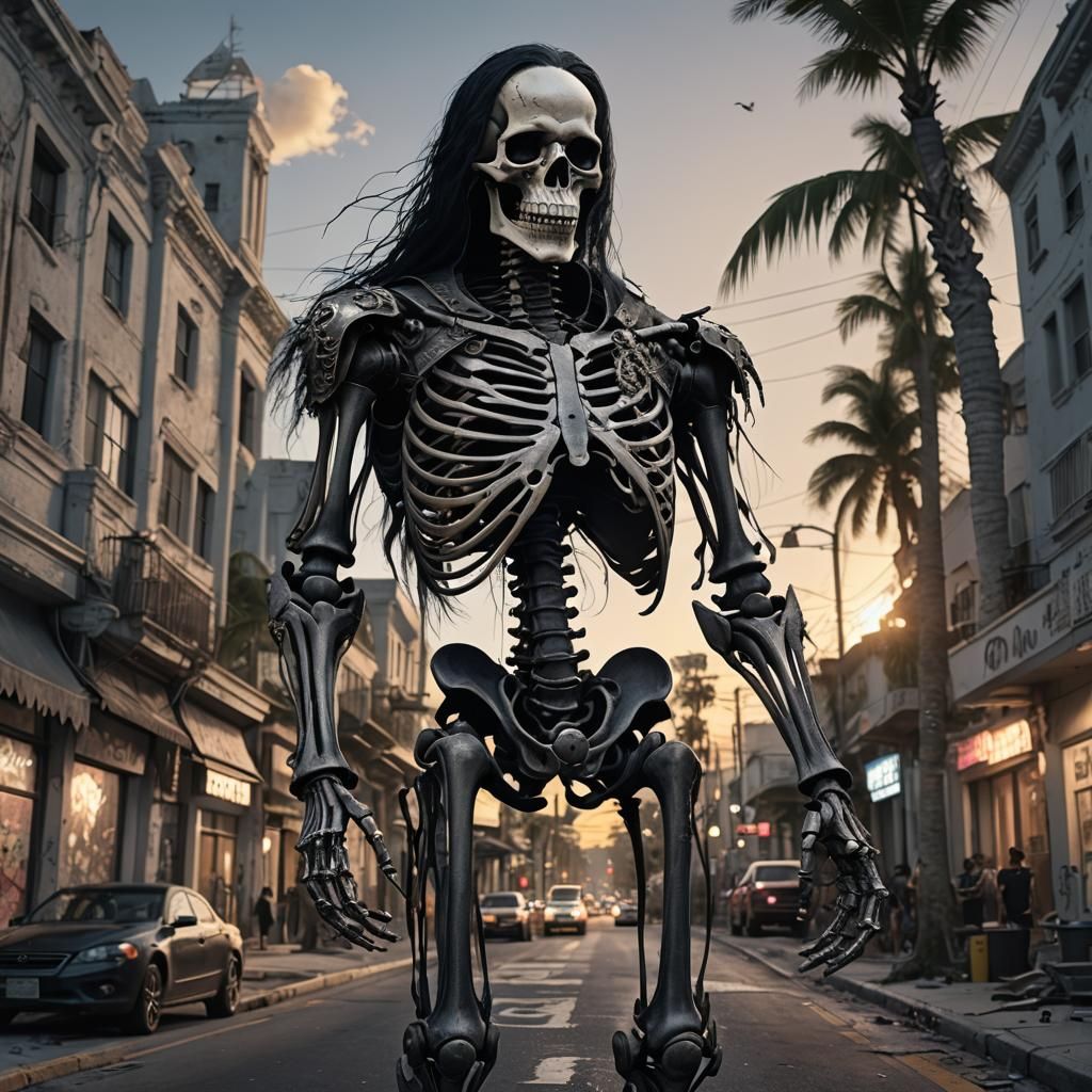 Skeleton Drags Body Through Gothic Miami: Fantasy Art