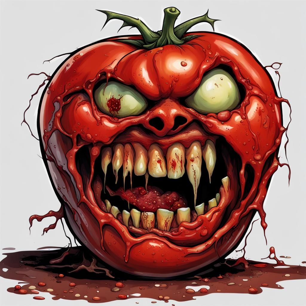 Horror: Killer Zombie Tomatoes with Rotten Flesh