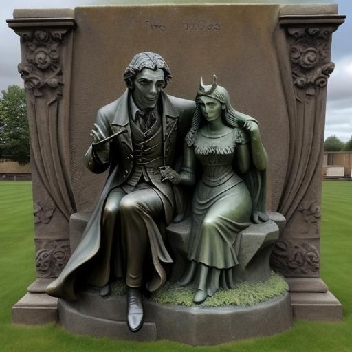 Vampire Devil Stone Sculpture in Classical Style