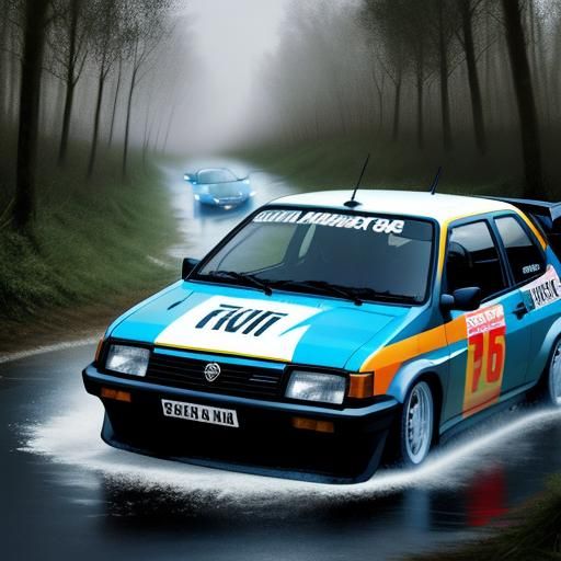 Vauxhall Nova GSI Rally Jump in Graffiti Art Style