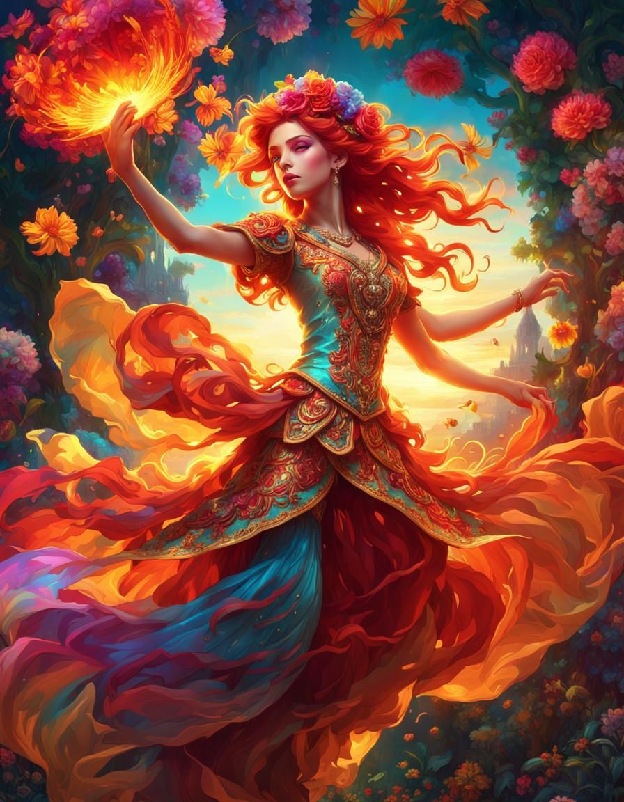 Sunset Shimmer Dancing: Psychedelic Holographic Art