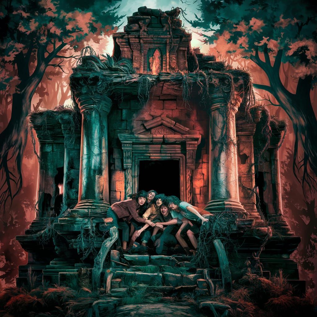 Ancient Forest Temple: Matte Painting of Refuge