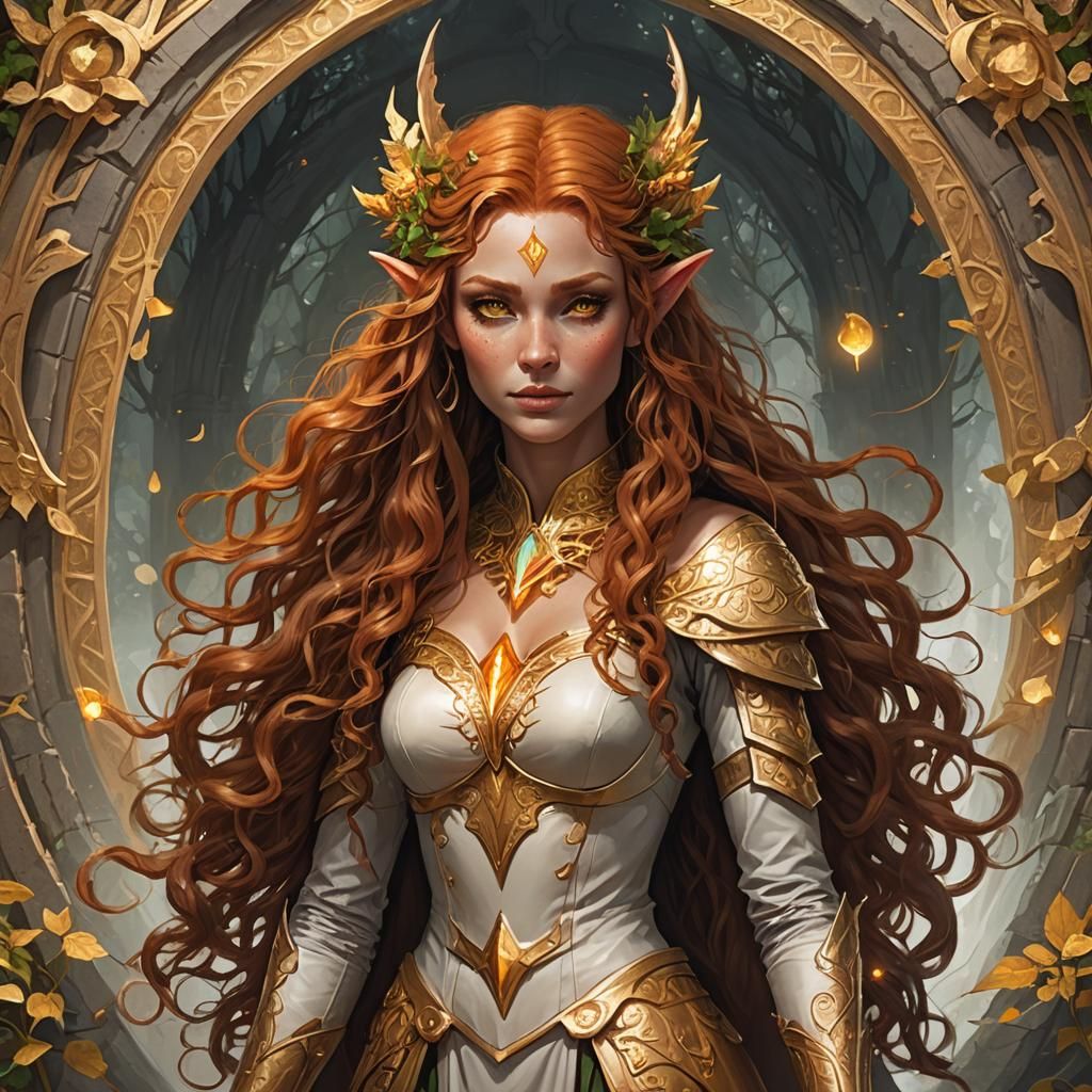 Ginger Elf Mage with Golden Magic