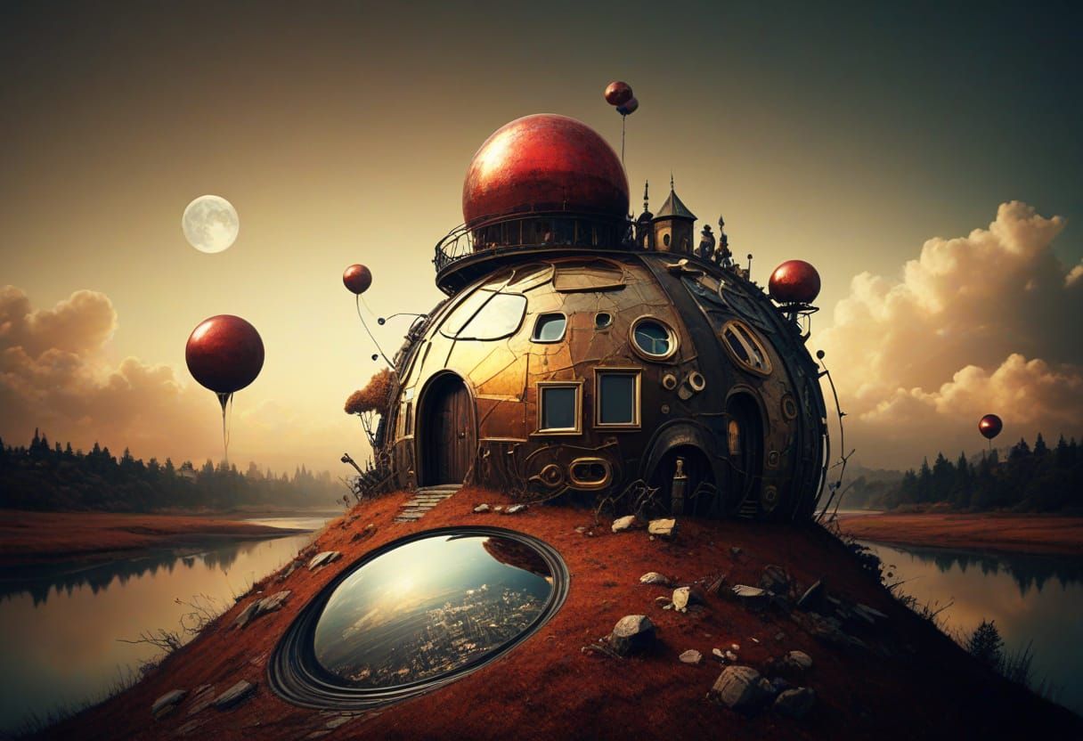 Solarpunk style  dome