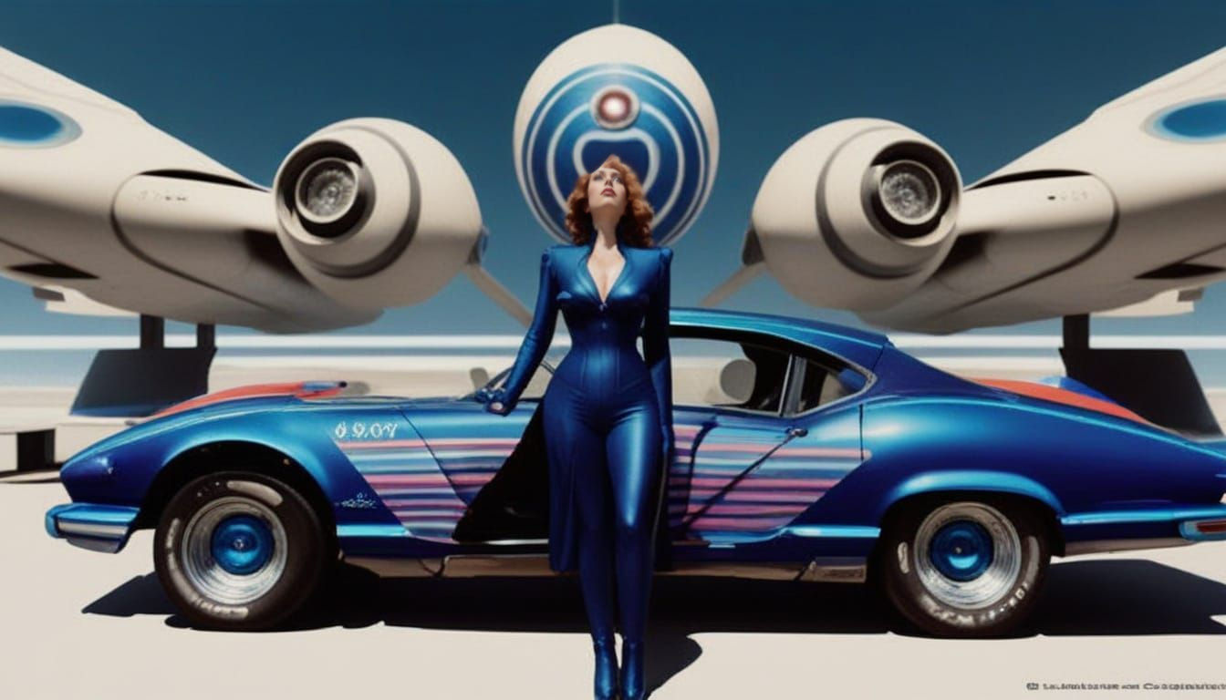 Retrofuturistic Portrait of a Highwayman in Space