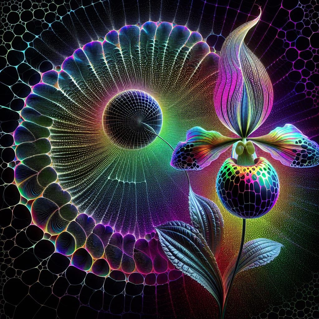 create a beautiful 3d iridescent metallic alcohol ink painti...