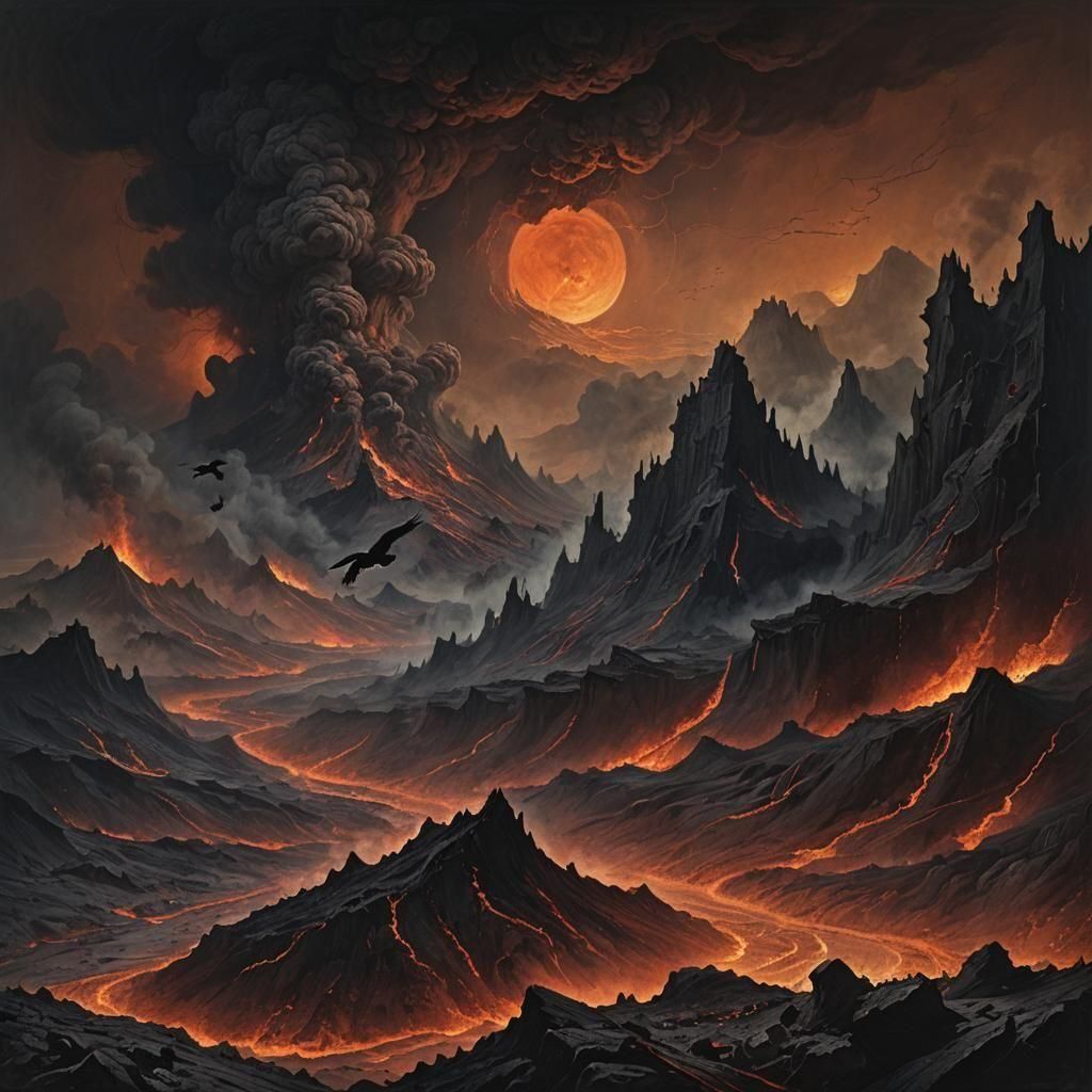 Epic Night Volcano Eruption