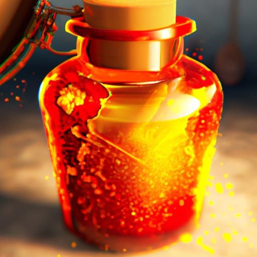 Glittering Pendant in Jar: Fantasy Concept Art