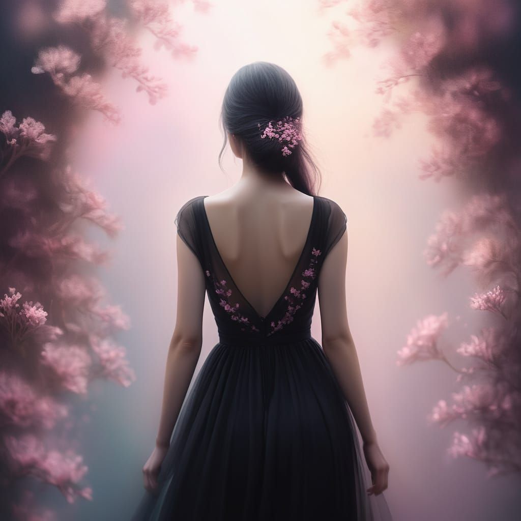 A woman seen from behind