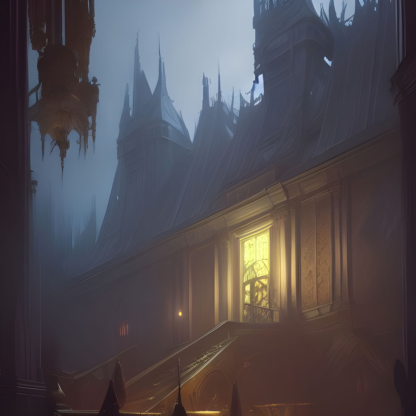 Dark Fantasy Home Concept Art in 8K