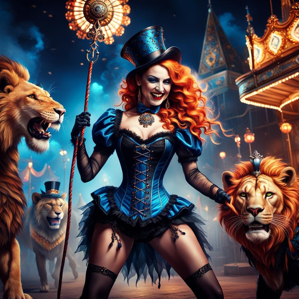 Ringmaster at Carnival in Fantasy Art Style
