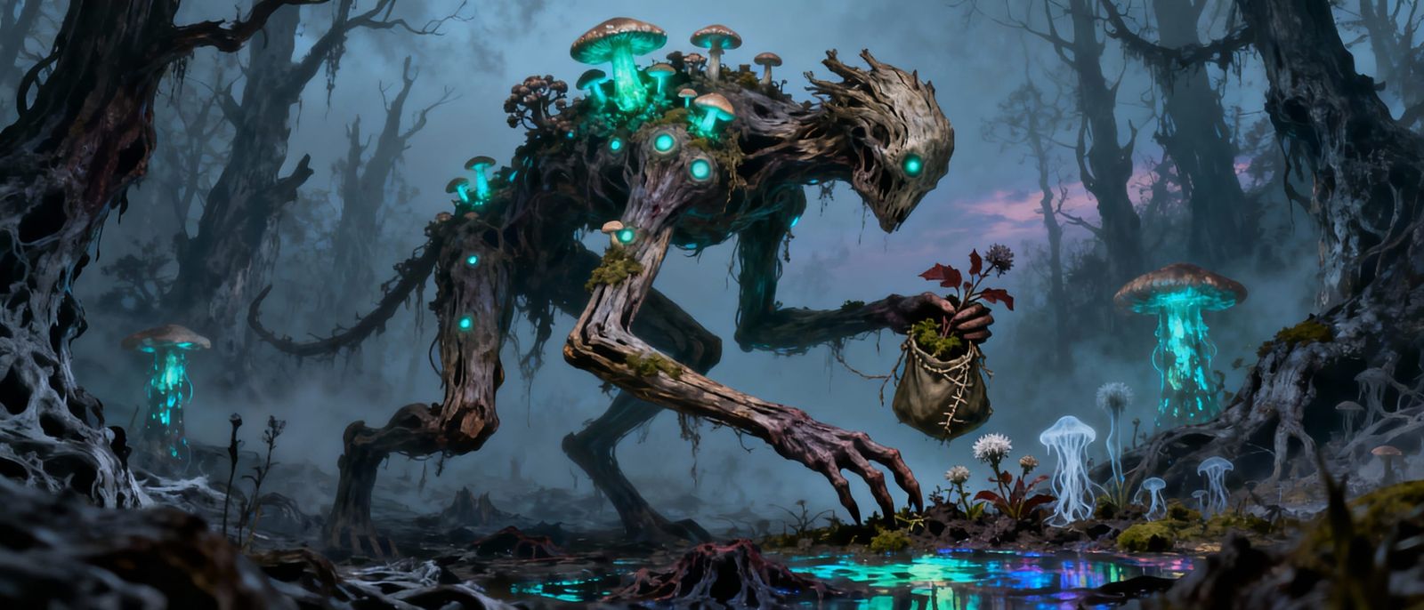 Elden Ring Inspired Dark Fantasy Creature in Blighted Forest