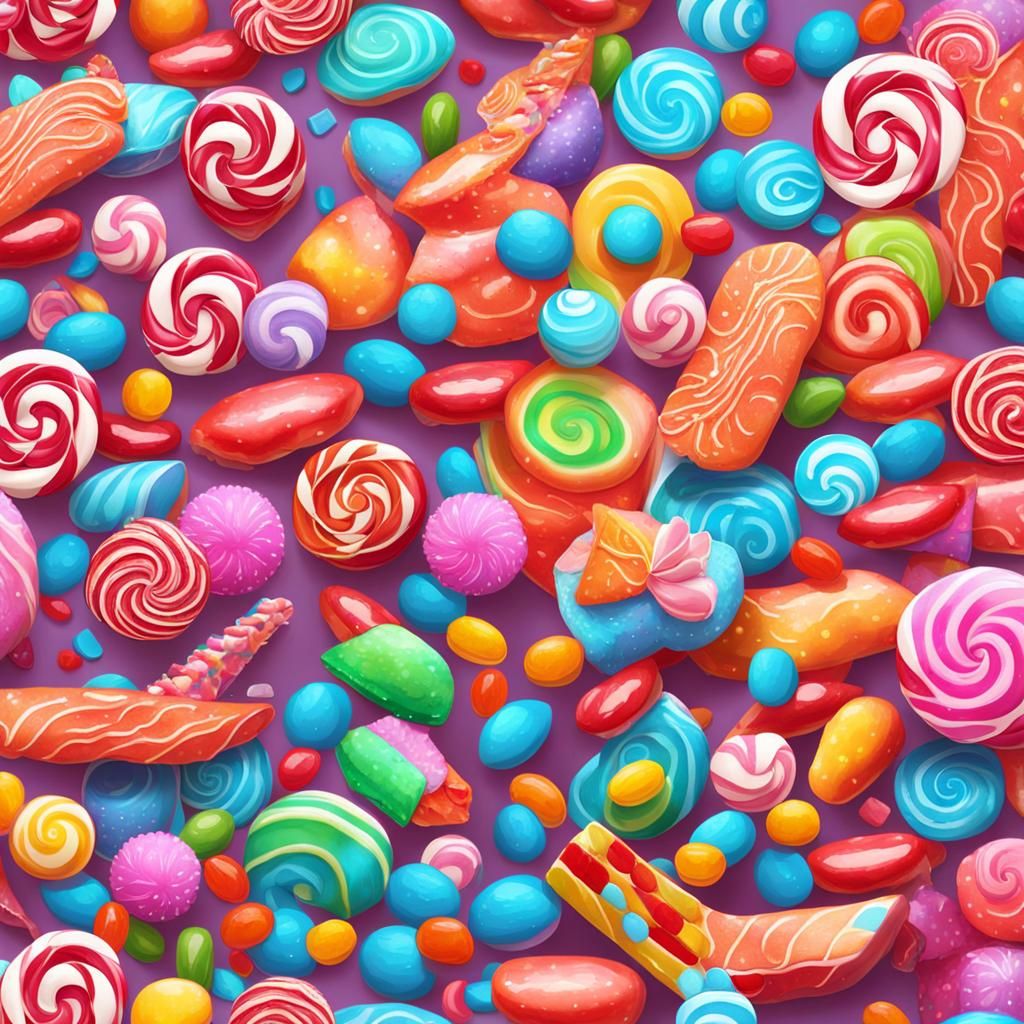 Hyperrealistic Candy Whale Shark Digital Illustration