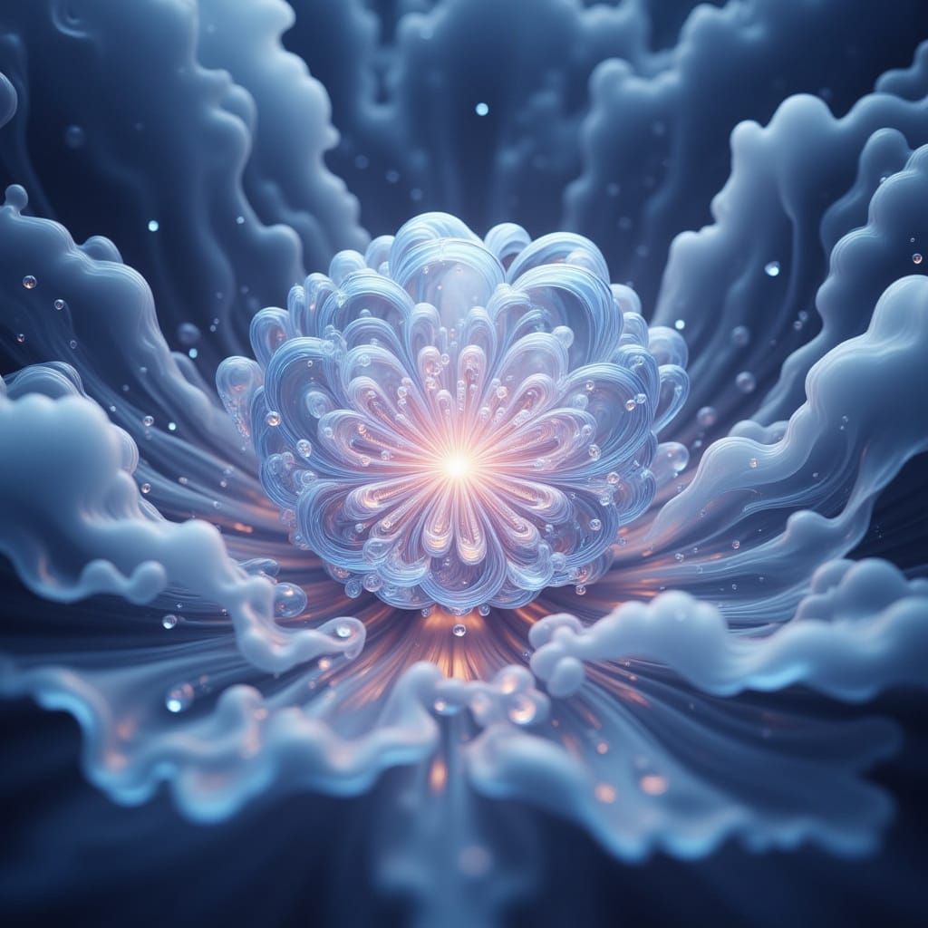 Iridescent Mandala in Surrealist Dreamscape