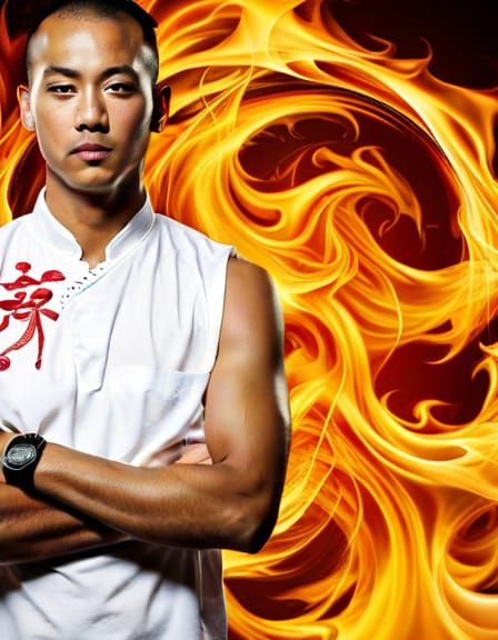 Fire God Liu Kang Portrait in Unreal Engine 5