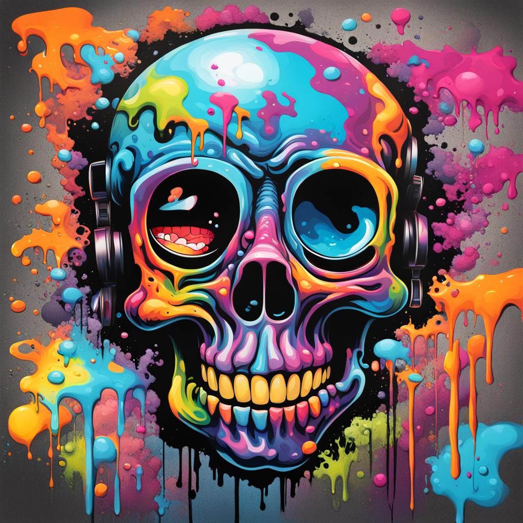 Colorful Polychromatic Graffiti Art Album Cover