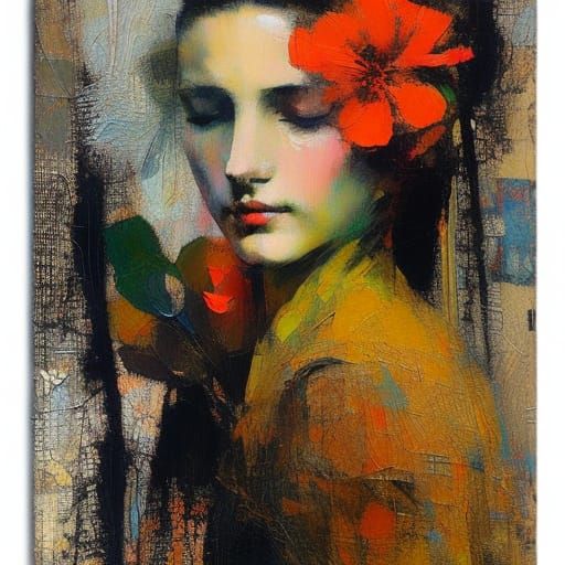 Girl with Flowers in Dwyer Hillier Style