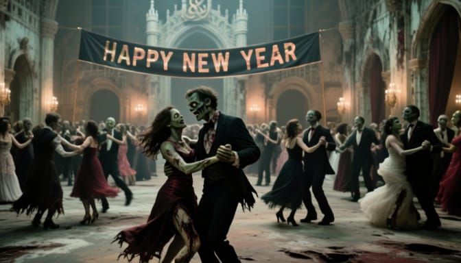 Zombie Couples Dance at Post-Apocalyptic Royal Ball