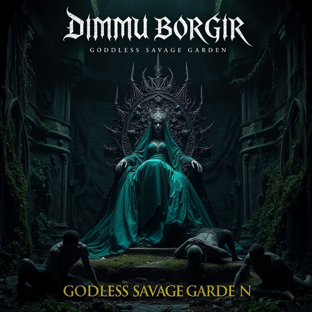 Dark Sorceress on Thorny Throne in Overgrown Temple