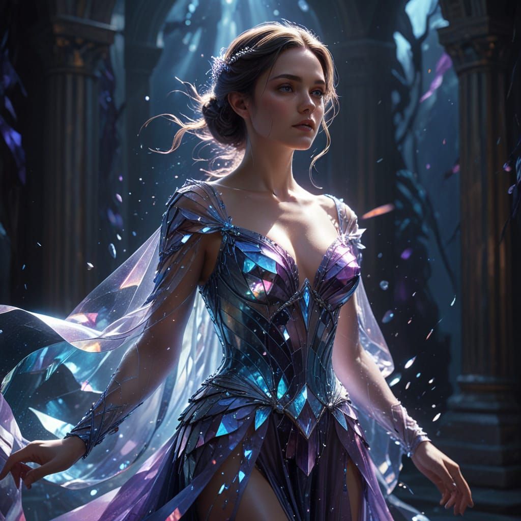 Ethereal Opera Singer in Crystal Dress