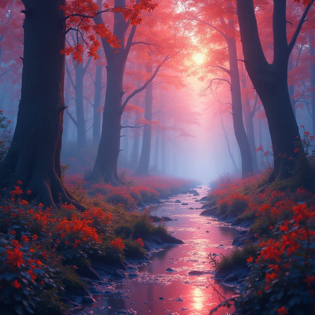 Vibrant Luminous Scene in Digital Painting Style