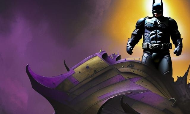 Epic Dark Knight Concept Art in Art Nouveau Style