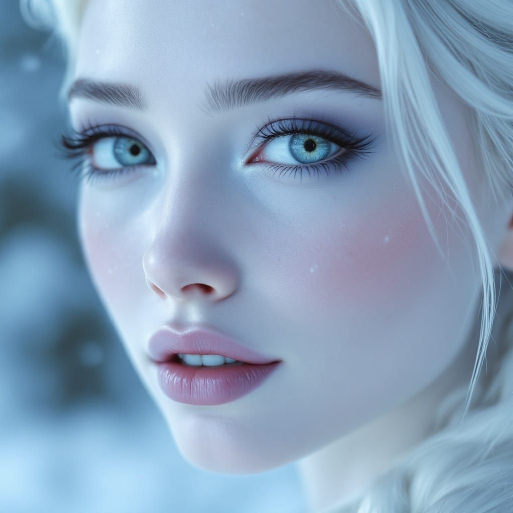 Ethereal Cyberpunk Portrait of Elsa