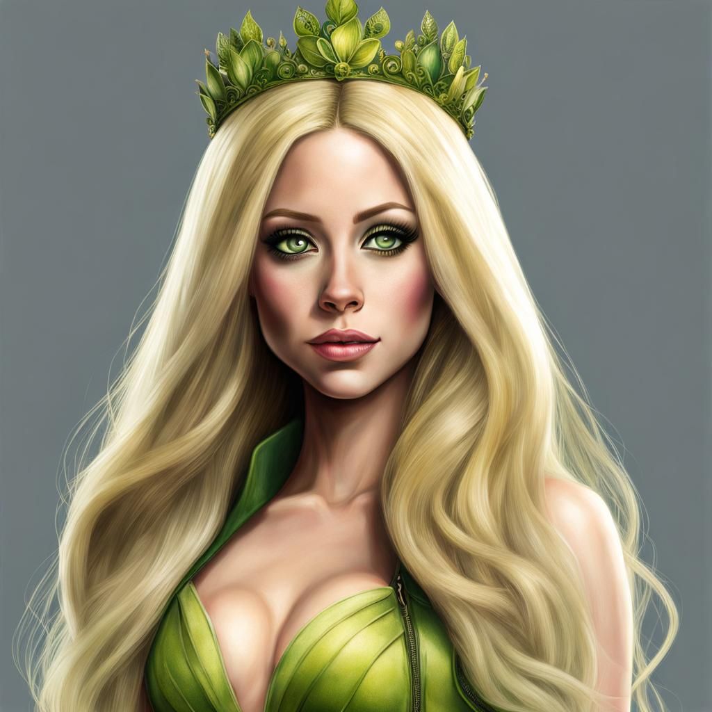 Hyperrealistic Avril Lavigne as Princess Tiana